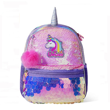 3D Animal School Bag Glitter Unicorn Backpack  Reversible Sequin Backpack For Girls